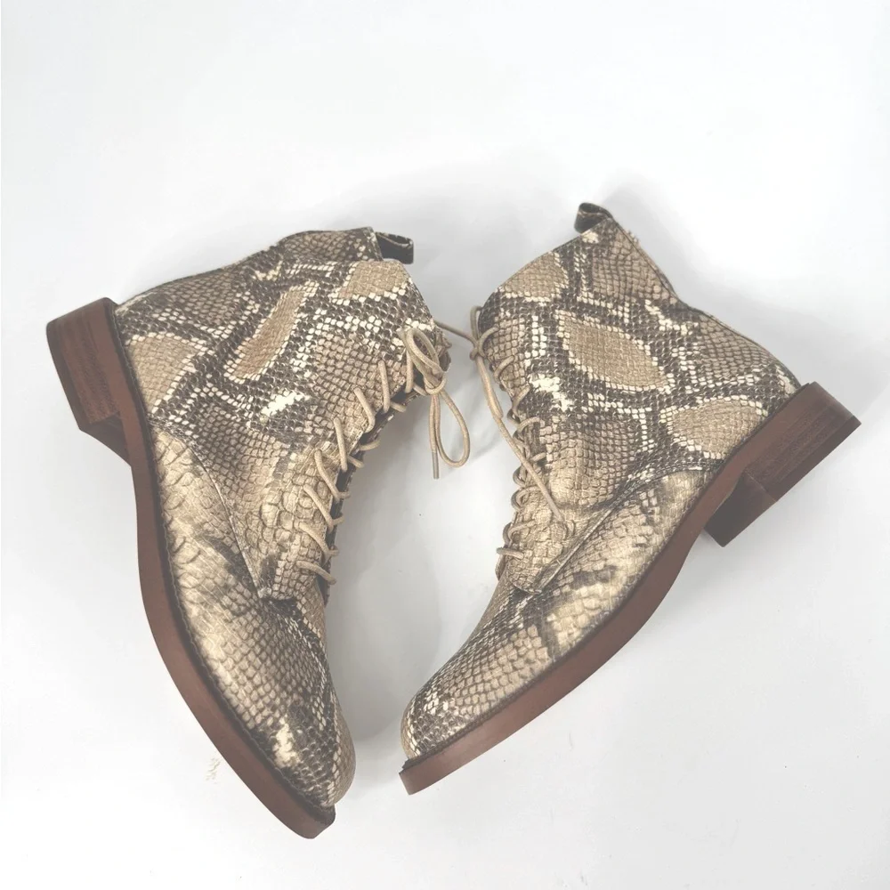 Sam Edelman Boots Nina Python Embossed Lace up